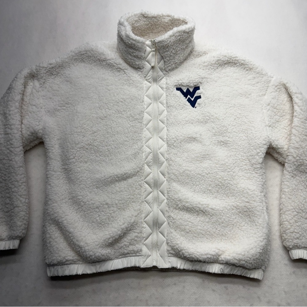 Captivating West Virginia Mountaineers Sherpa Zip Up Jacket Women’s Large